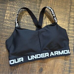 Under Armour Crossback Strappy Low Sports Bra, Black, Large, style number 137089